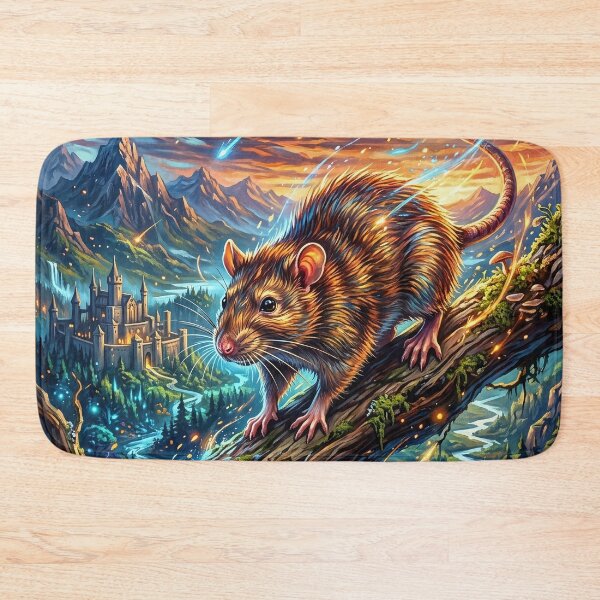 Item preview, Mystical Brown Rat in Cosmic Night Landscape designed and sold by Lucid Dream Pixel.