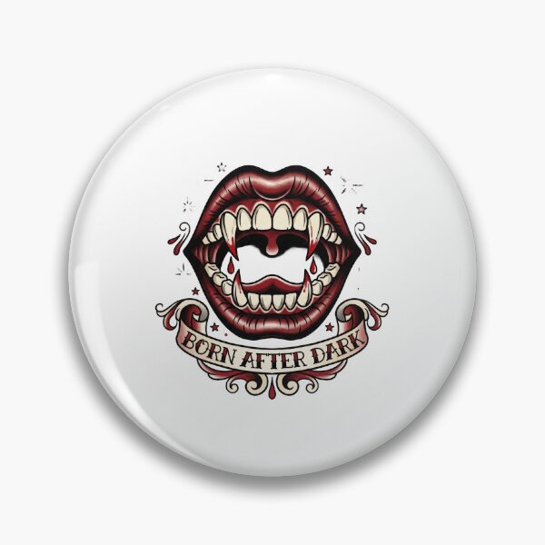Item preview, Traditional Tattoo Flash Vampire Fangs Mouth designed and sold by AURA Vibes.