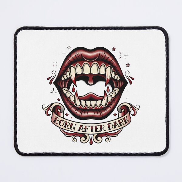 Item preview, Traditional Tattoo Flash Vampire Fangs Mouth designed and sold by AURA Vibes.