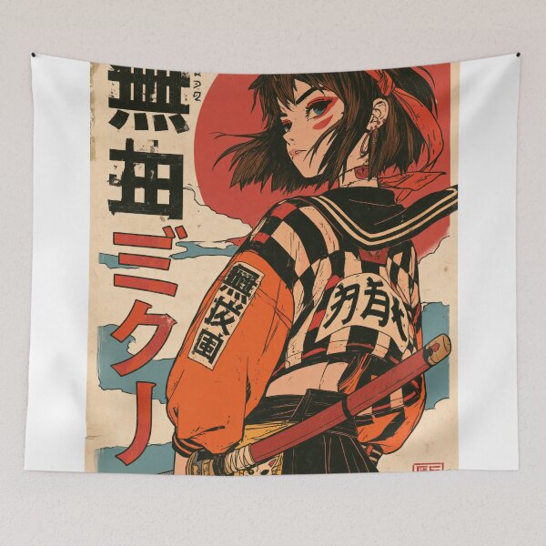 Item preview, Samurai Warriors Poster | Japanese Fantasy Art Print Red Aesthetic designed and sold by Affiches29 Animé .