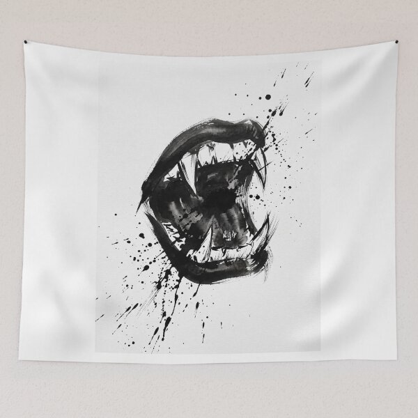 Item preview, Brush Ink Vampire Fangs Expressive Mouth designed and sold by AURA Vibes.