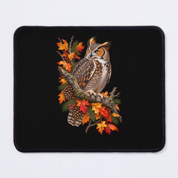 Item preview, Great Horned Owl Perched on Branch Wildlife Bird Nature Design designed and sold by RockitBaby.