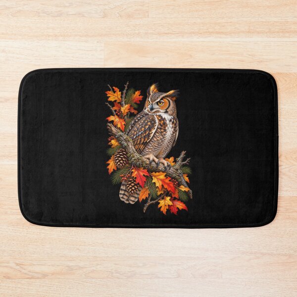 Item preview, Great Horned Owl Perched on Branch Wildlife Bird Nature Design designed and sold by RockitBaby.