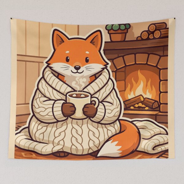 Item preview, Cozymaxxing: Sweater Fox by the Fire designed and sold by Odd-jack.