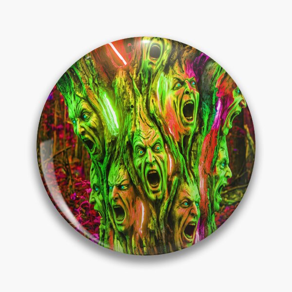 Item preview, SCREAMING FACED NEON TREE designed and sold by NOIMION DIGITAL ART.