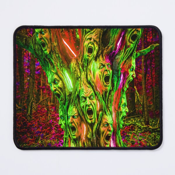 Item preview, SCREAMING FACED NEON TREE designed and sold by NOIMION DIGITAL ART.