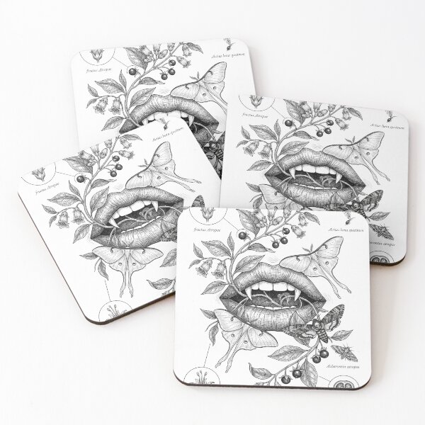 Item preview, Nightshade Moth Vampire Fangs Botanical Art designed and sold by AURA Vibes.