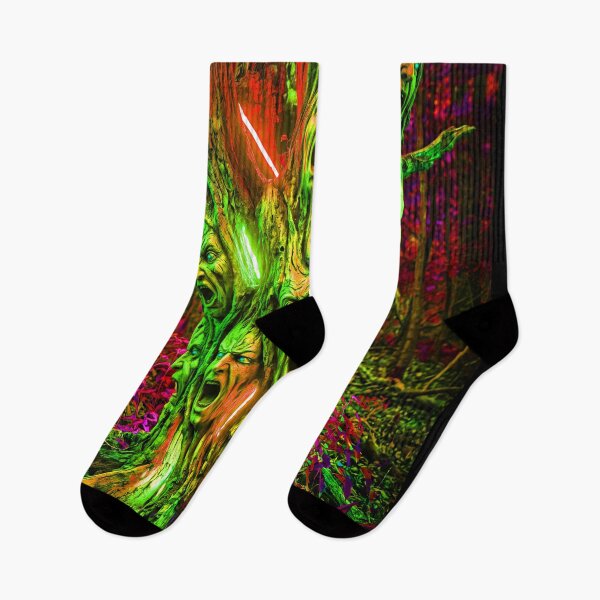 Item preview, SCREAMING FACED NEON TREE designed and sold by NOIMION DIGITAL ART.