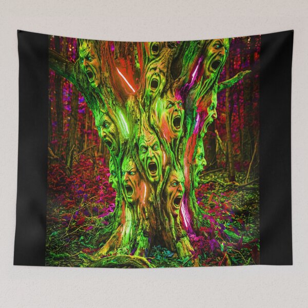 Item preview, SCREAMING FACED NEON TREE designed and sold by NOIMION DIGITAL ART.