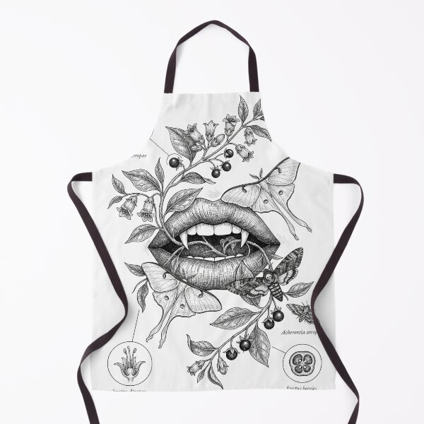 Item preview, Nightshade Moth Vampire Fangs Botanical Art designed and sold by AURA Vibes.