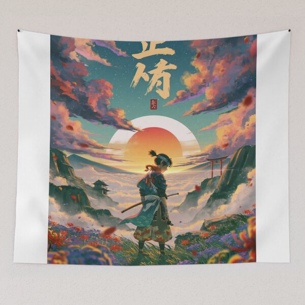 Item preview, Samurai Warriors Poster | Japanese Fantasy Art Print Red Aesthetic designed and sold by Affiches29 Animé .