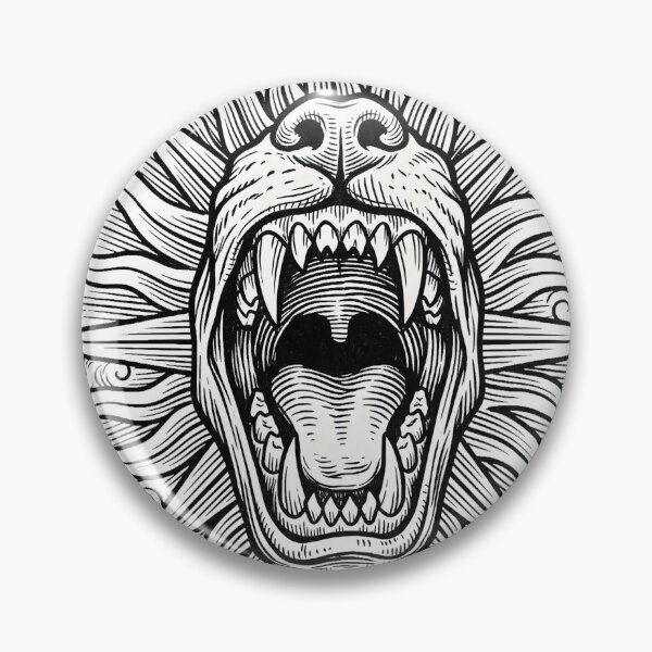Item preview, Medieval Woodcut Fanged Beast Mouth Design designed and sold by AURA Vibes.