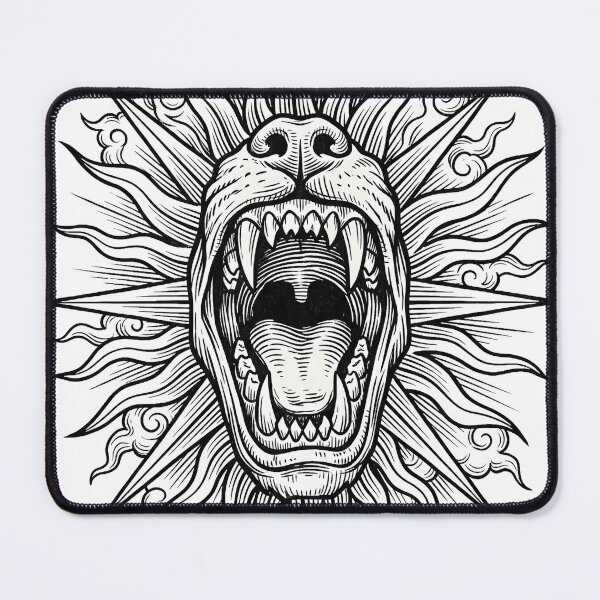 Item preview, Medieval Woodcut Fanged Beast Mouth Design designed and sold by AURA Vibes.