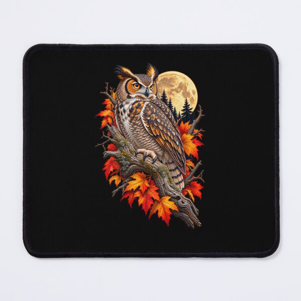 Item preview, Great Horned Owl Under Full Moon Night Bird Celestial Nature Design designed and sold by RockitBaby.