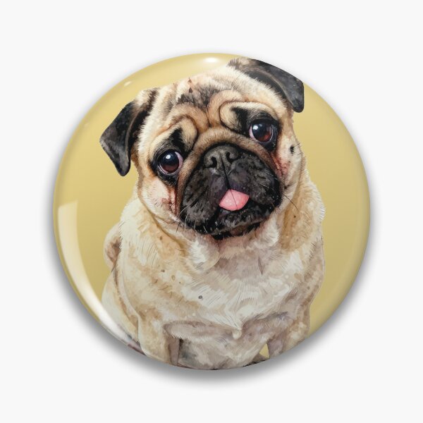 Item preview, Cute pug dog watercolor portrait designed and sold by WildArtIT.