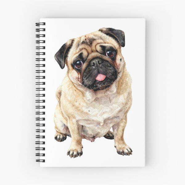 Item preview, Cute pug dog watercolor portrait designed and sold by WildArtIT.