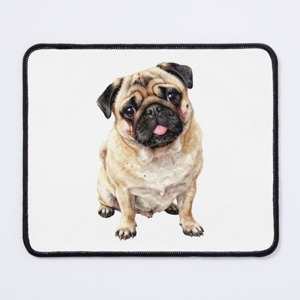 Item preview, Cute pug dog watercolor portrait designed and sold by WildArtIT.