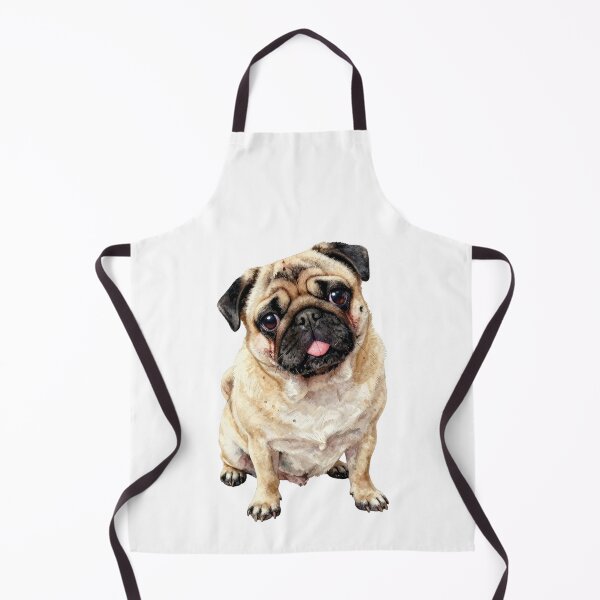Item preview, Cute pug dog watercolor portrait designed and sold by WildArtIT.