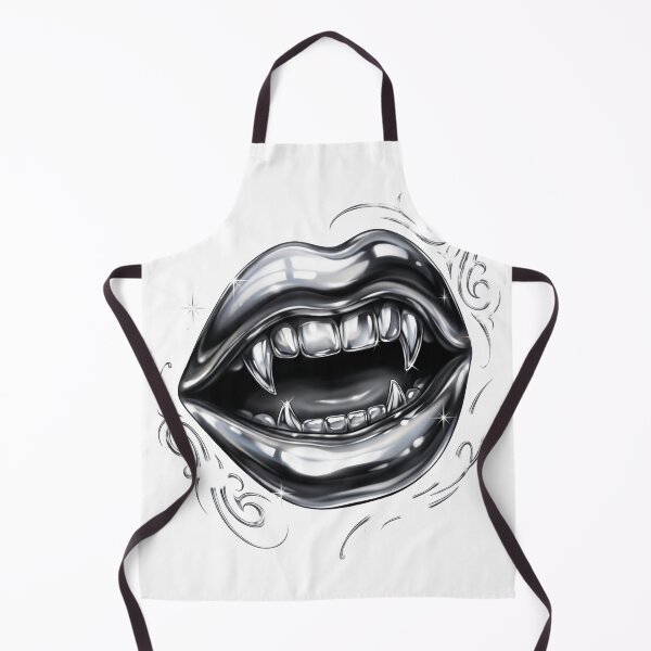 Item preview, Y2K Liquid Chrome Vampire Fangs Mouth designed and sold by AURA Vibes.