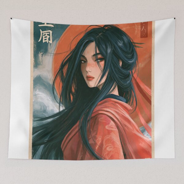 Item preview, Samurai Warriors Poster | Japanese Fantasy Art Print Red Aesthetic designed and sold by Affiches29 Animé .
