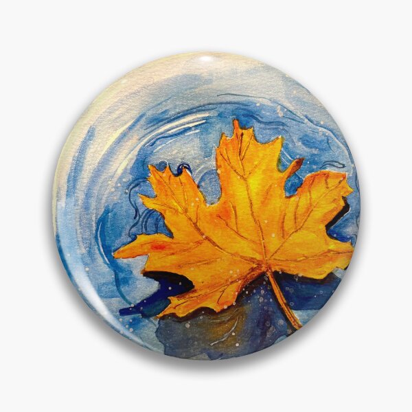 Item preview, Maple Leaves Floating in Water in Watercolor | Autumn Botanical Print designed and sold by TrazosDelSurArt.