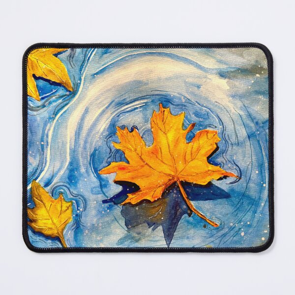 Item preview, Maple Leaves Floating in Water in Watercolor | Autumn Botanical Print designed and sold by TrazosDelSurArt.