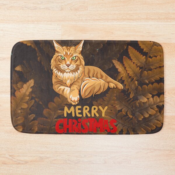 Item preview, Cute Maine Coon Cat Merry Christmas Holiday Art designed and sold by stormk10.