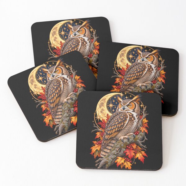 Item preview, Great Horned Owl Moon and Stars Celestial Night Bird Nature Design designed and sold by RockitBaby.