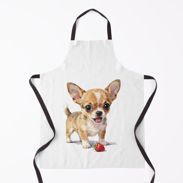 Item preview, Cute Chihuahua Puppy with Strawberry Watercolor Art designed and sold by WildArtIT.