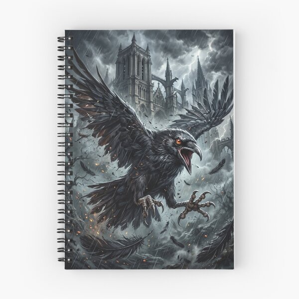 Item preview, Dark Raven Flying Near Gothic Cathedral designed and sold by Lucid Dream Pixel.