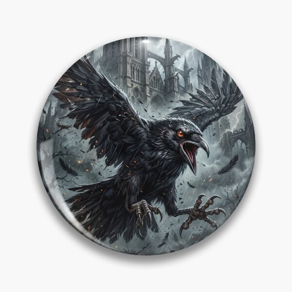 Item preview, Dark Raven Flying Near Gothic Cathedral designed and sold by Lucid Dream Pixel.