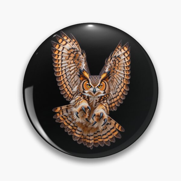 Item preview, Great Horned Owl Flying Toward Viewer Powerful Bird Wildlife Design designed and sold by RockitBaby.