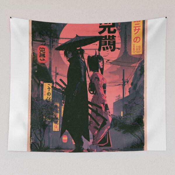 Item preview, Samurai Warriors Poster | Japanese Fantasy Art Print Red Aesthetic designed and sold by Affiches29 Animé .
