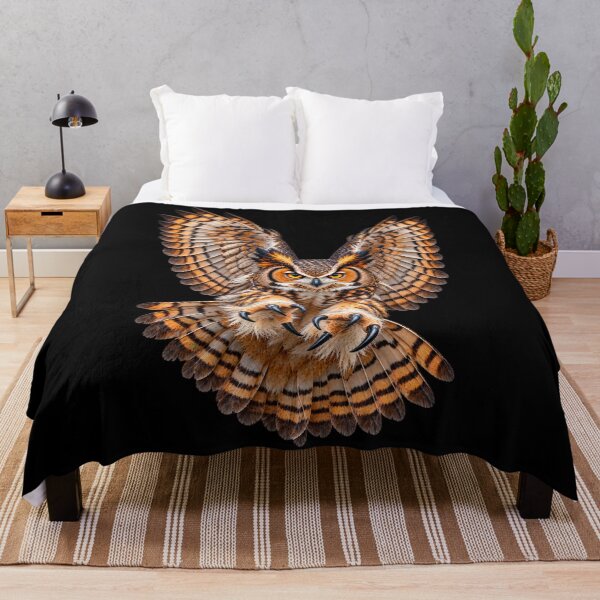 Item preview, Great Horned Owl Flying Toward Viewer Powerful Bird Wildlife Design designed and sold by RockitBaby.