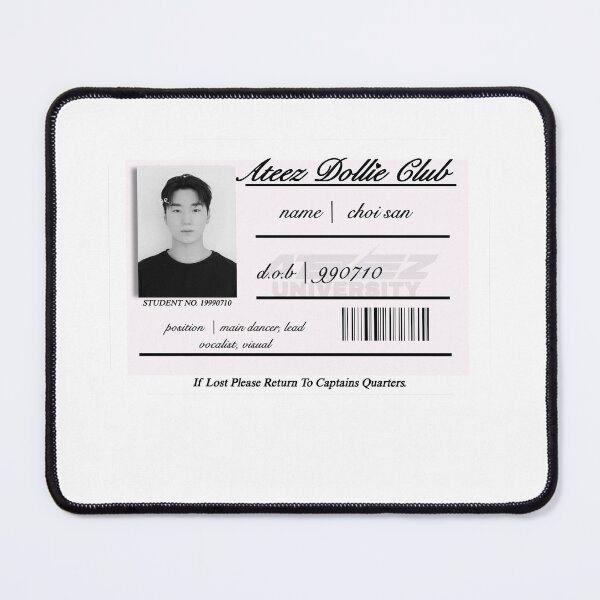 Item preview, Ateez San School ID Sticker designed and sold by daintymingi.