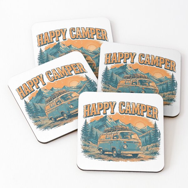 Item preview, Happy Camper Retro Van Mountains Vintage Travel Shirt designed and sold by dostielee.