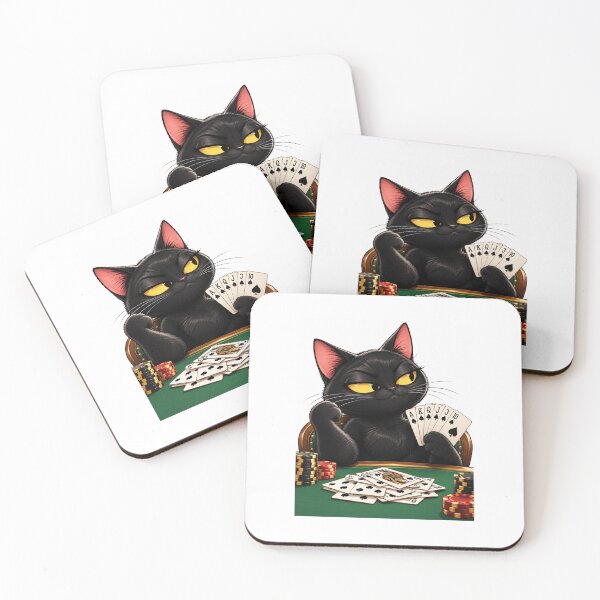 Item preview, Side-Eye Cat Playing Spades – Funny Black Cat Card Shark designed and sold by InspireHerTribe.
