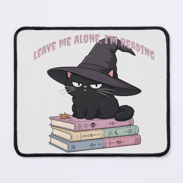 Item preview, Leave Me Alone Im Reading Witch Black Cat Book designed and sold by CraftyValley.
