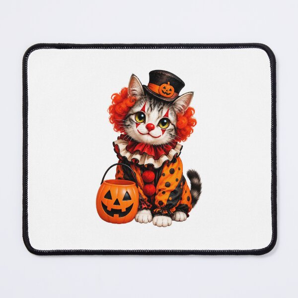 Item preview, Halloween Clown Cat – Cute Spooky Kitty designed and sold by FootprintofLove.