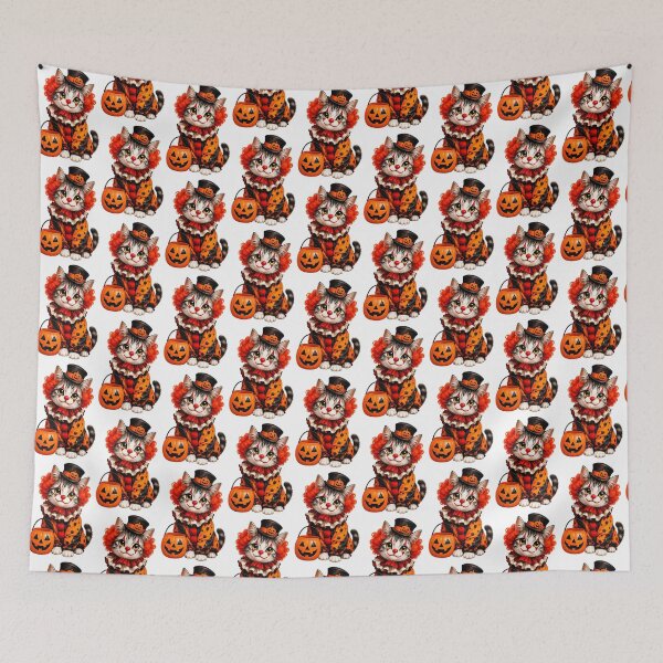 Item preview, Halloween Clown Cat – Cute Spooky Kitty designed and sold by FootprintofLove.