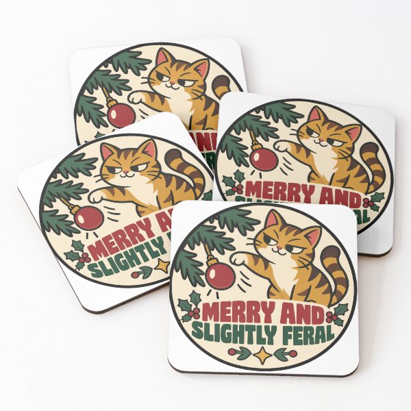 Item preview, Cat Mom Gift - Merry And Slightly Feral designed and sold by RedRubyBubble.