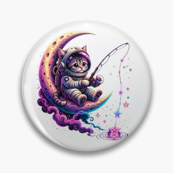 Item preview, Cosmic Cat Fishing on the Moon designed and sold by GGDesigns1.