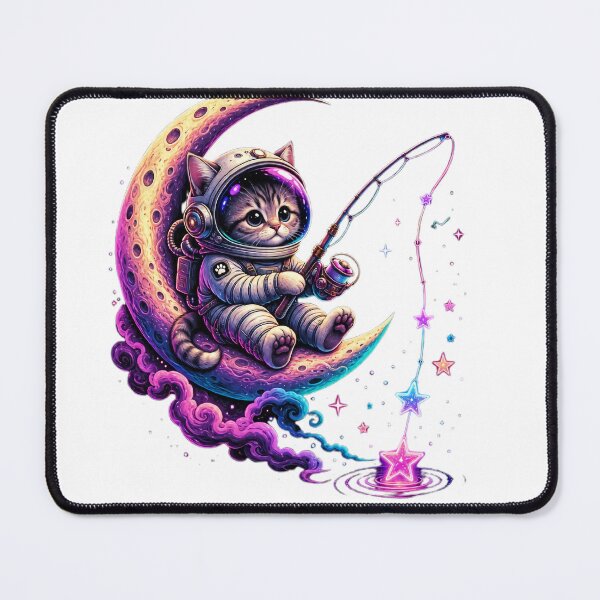 Item preview, Cosmic Cat Fishing on the Moon designed and sold by GGDesigns1.