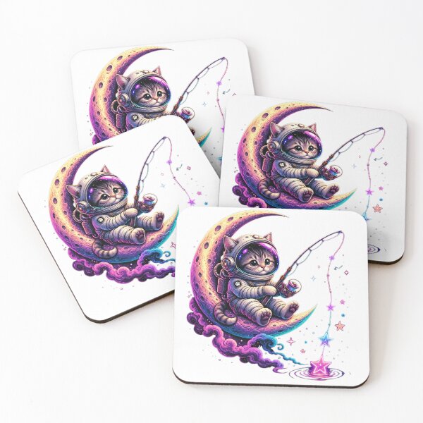 Item preview, Cosmic Cat Fishing on the Moon designed and sold by GGDesigns1.