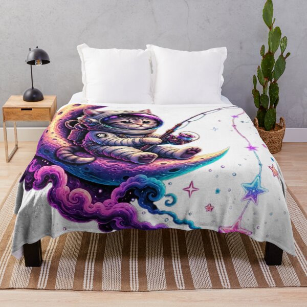 Item preview, Cosmic Cat Fishing on the Moon designed and sold by GGDesigns1.