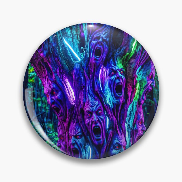 Item preview, SCREAMING FACED NEON TREE designed and sold by NOIMION DIGITAL ART.