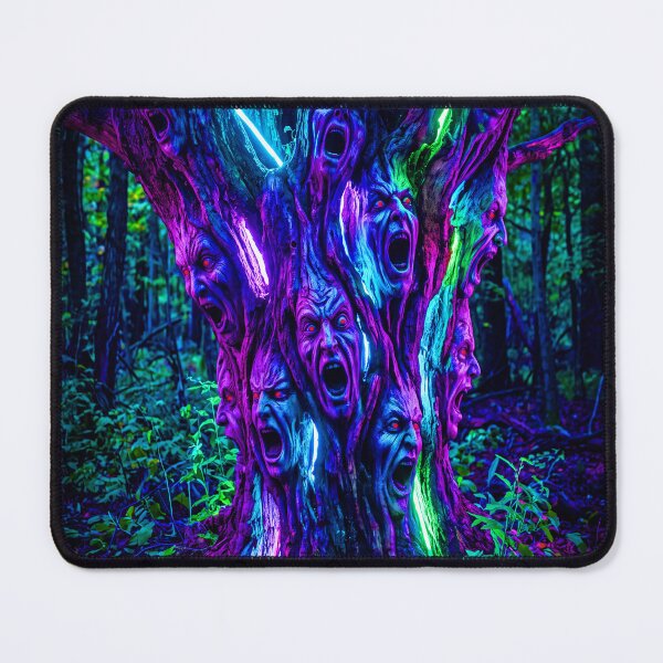 Item preview, SCREAMING FACED NEON TREE designed and sold by NOIMION DIGITAL ART.