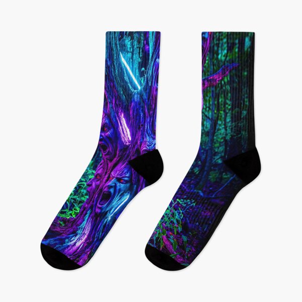 Item preview, SCREAMING FACED NEON TREE designed and sold by NOIMION DIGITAL ART.