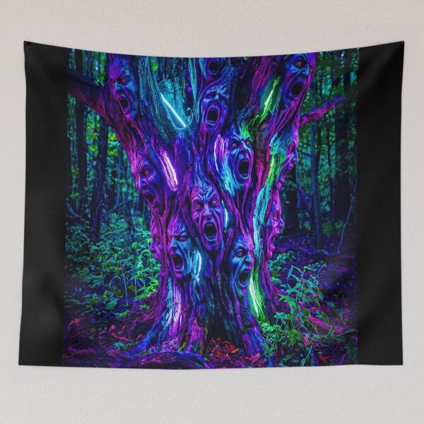 Item preview, SCREAMING FACED NEON TREE designed and sold by NOIMION DIGITAL ART.