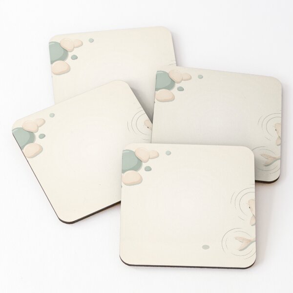 Item preview, Japandi Style Zen Koi Fish Pond Minimalist Cream Illustration Vector designed and sold by Shutter-Dragon.